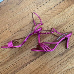 Hot Pink Strappy Stiletto Heels